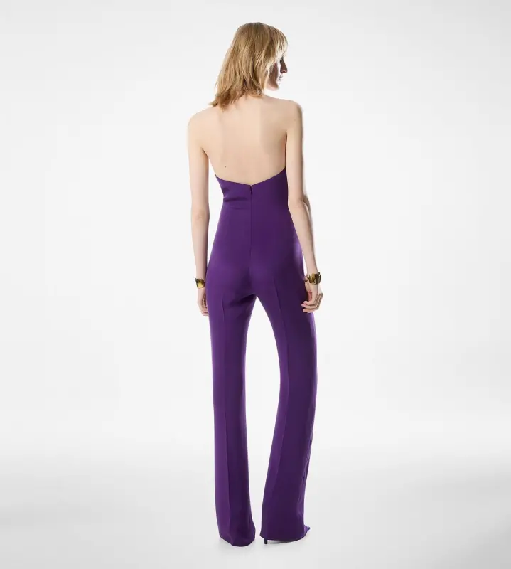 HALTERNECK TWIST FRONT SILK JUMPSUIT BRIGHT PURPLE online